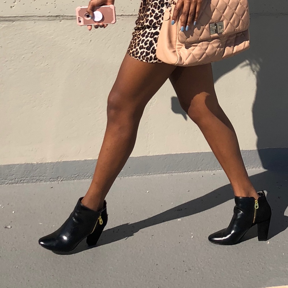 Black zip booties